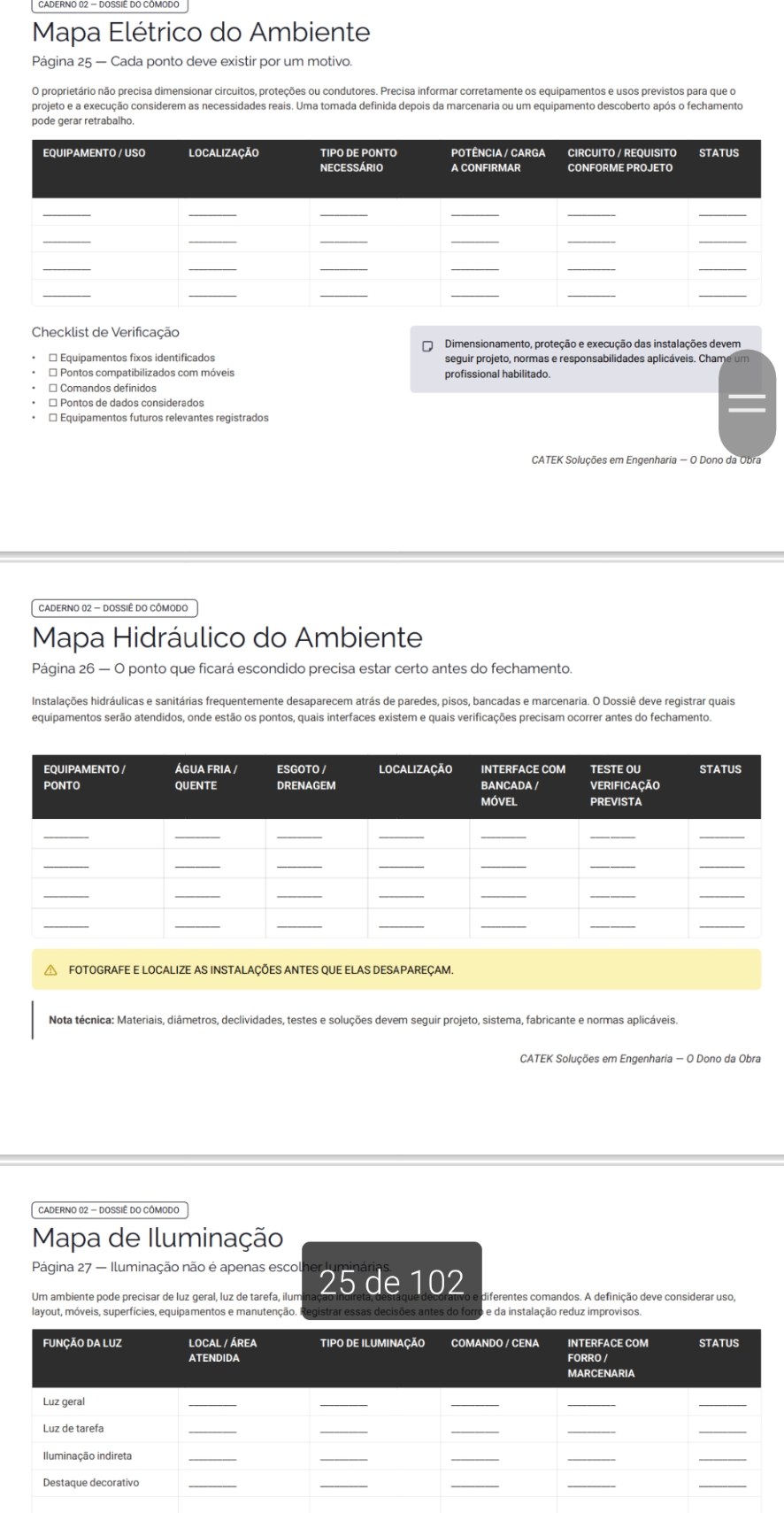 Caderno 02 — Mapa Elétrico, Hidráulico e de Iluminação